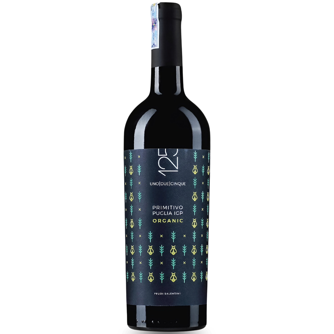 Rượu Vang 125 Primitivo Puglia Organic 12.5%