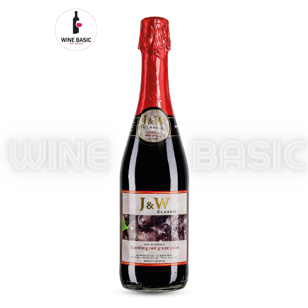 Rượu Vang Nổ Không Cồn J&W 100% Juice Red Grape
