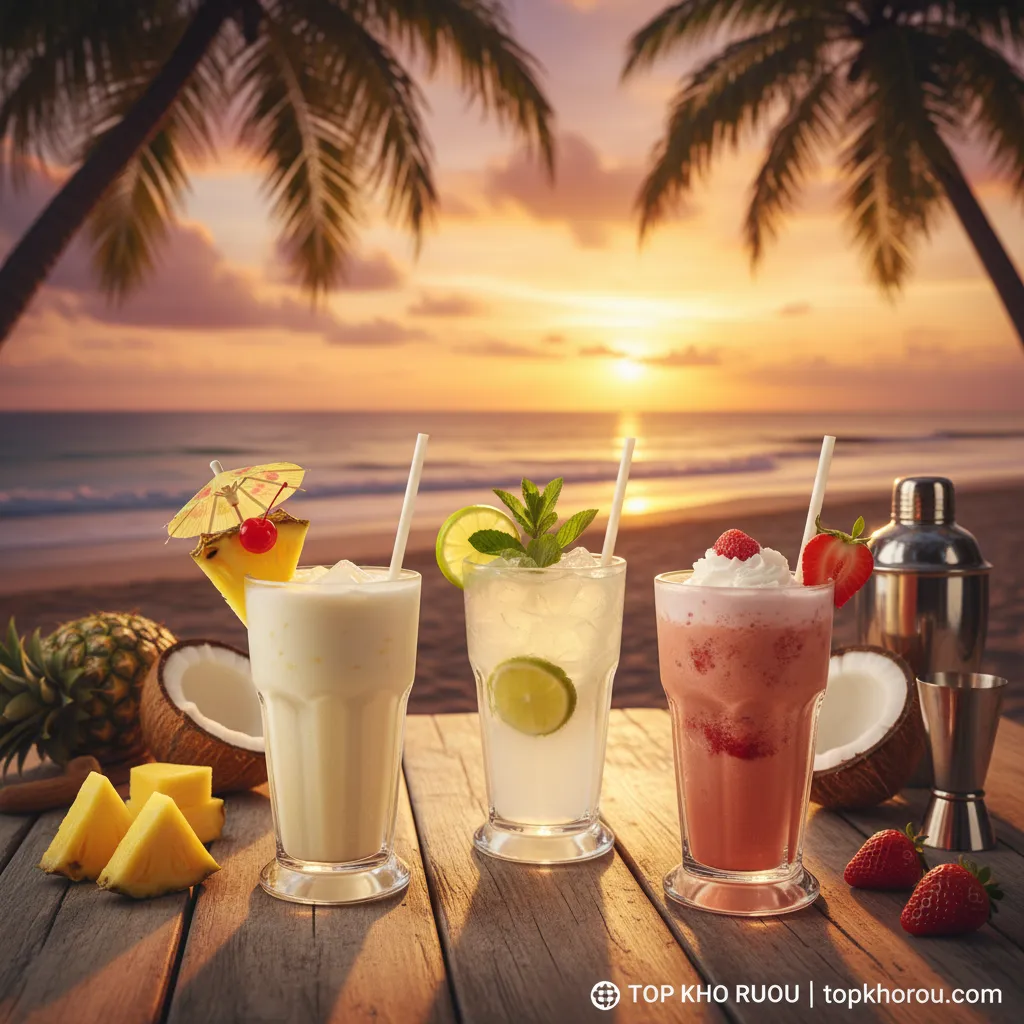 Pina Colada hoàng hôn nhiệt đới