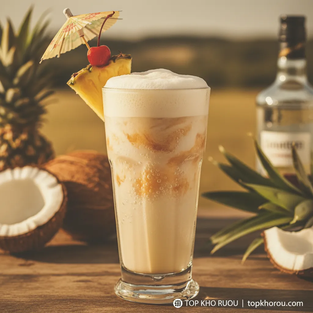 Cận cảnh ly cocktail sủi bọt