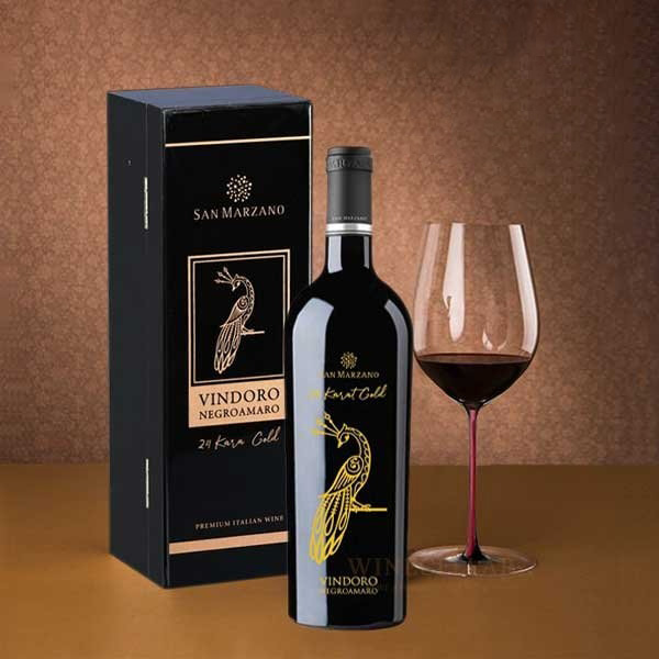 Rượu Vang Con Công Vindoro 24 Karat Gold