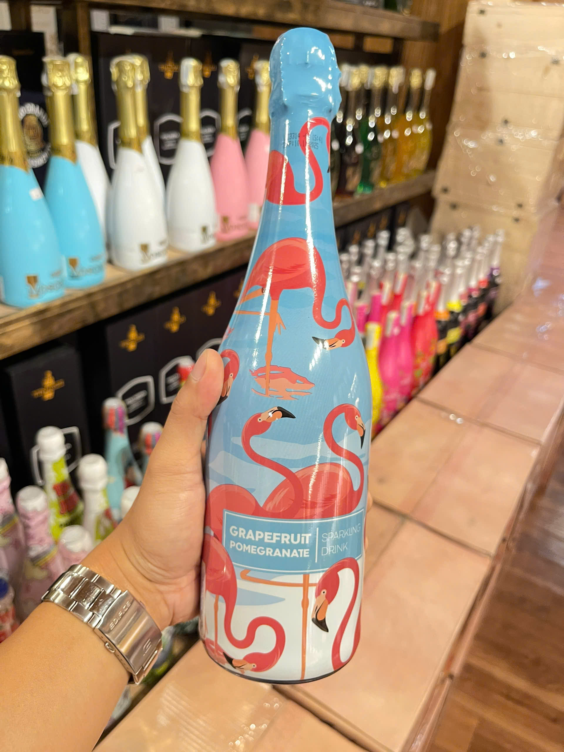 Rượu Vang Nổ Không Cồn Flamingo Grapefruit Pomegranate