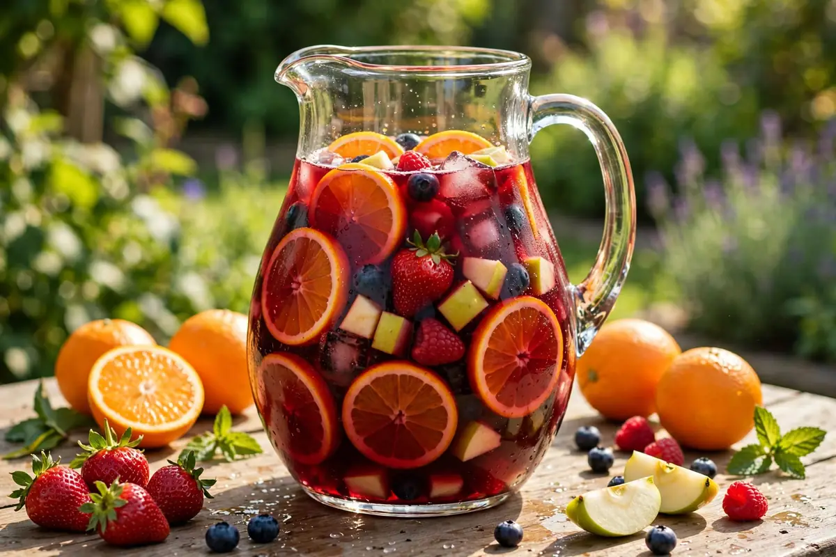 Sangria đỏ với trái cây tươi — cách pha cocktail rượu vang đơn giản tại nhà