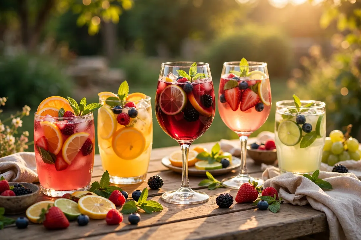 Sangria Và Cocktail Vang: 5 Công Thức Dễ Làm Tại Nhà 2 Các ly cocktail vang mùa hè tươi mát — 5 công thức sangria và cocktail rượu vang dễ làm
